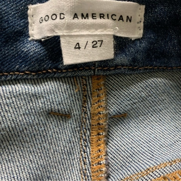 Good American Factory Distressed Jeans Style GLC138OT Medium Wash Size 4/27 - Picture 7 of 11